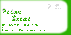 milan matai business card